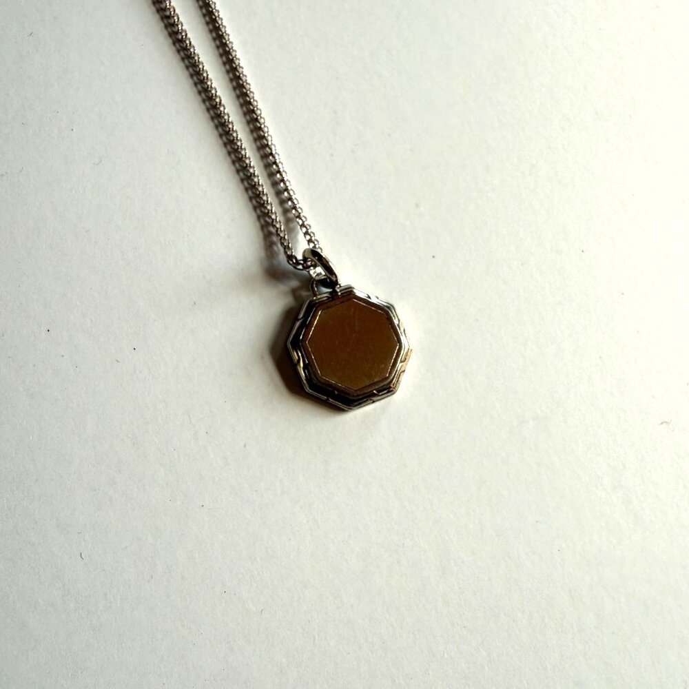 John Hardy Sterling Silver Octagon Pendant Necklace Chain